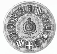 Die Vorderseite präsentiert das offizielle Siegel...