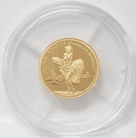 Nahaufnahme der Motivseite aus Gold, die Marilyn Monroe...