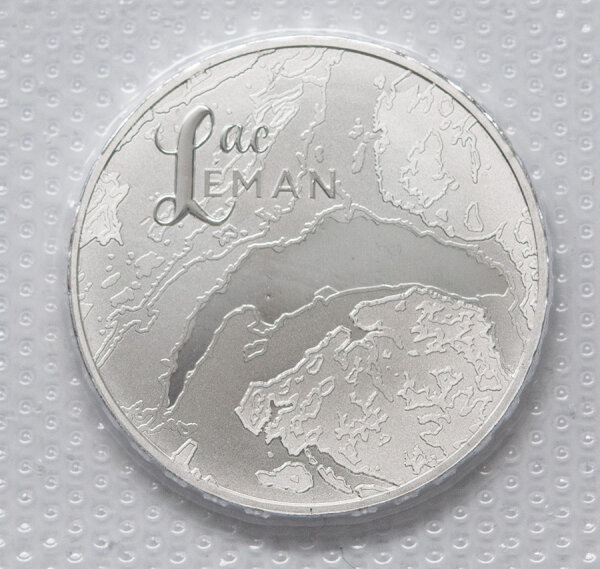 Vorderseite der 20 Franken Silbermünze 2026 - Genfer See