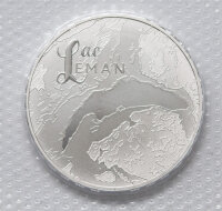 Vorderseite der 20 Franken Silbermünze 2026 - Genfer See