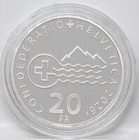 Schweiz 20 Franken 2026 - Genfer See PP im Etui
