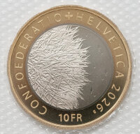 Rückseite der 10 Franken Igel-Münze mit Mond und Sternen