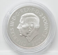 Großbritannien 2 Pfund - Britannia 1 oz Silber PP im Etui