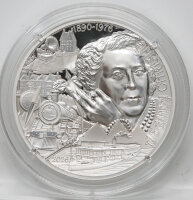 Vorderseite zeigt den Nennwert 20 Euro und literarische Symbole im Hintergrund.