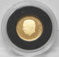 Vorderseite der 25 Cent Goldmünze Pitcairn 2026 mit dem Porträt von König Charles III.