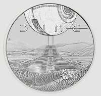 Detailreiche Motivseite der Dune Silbermünze 2026...