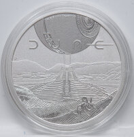 Detailreiche Motivseite der Dune Silbermünze 2026...