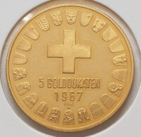 Rückseite der 5 Dukaten Goldmedaille 1967 mit der...