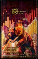 Die Rückseite des Safepacks zeigt eine künstlerische Illustration: Auf der einen Seite den kraftvollen Bullen, auf der anderen den entschlossenen Bären. Das Design symbolisiert die Gegenspieler an der Börse. Eine individuelle Seriennummer auf der Verpackung garantiert die Authentizität des 1g Goldbarrens.