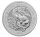 Die Motivseite zeigt den majestätischen Royal Dragon, der ein heraldisches Schild hält. Der Hintergrund ist mit einer feinen Sicherheits-Textur versehen. Inschrift: ROYAL DRAGON • 2oz • FINE SILVER • 999.9 • 2026.