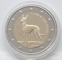 Vorderseite der 2 Euro Gedenkmünze Malta 2026 mit dem Motiv Fennek.