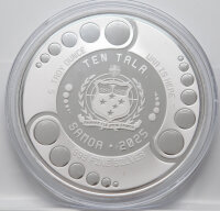 Wertseite: Wappen von Samoa, Nennwert 5 Dollar, 5 oz Ag 999