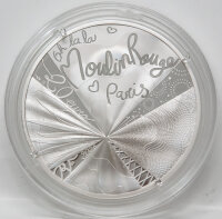 Die Vorderseite präsentiert ein geometrisches Muster der Monnaie de Paris, den Nennwert 20 Euro, das Kürzel RF sowie den Jahrgang 2026.