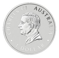 Rückseite der 1 oz Silbermünze Emu 2026 mit dem...