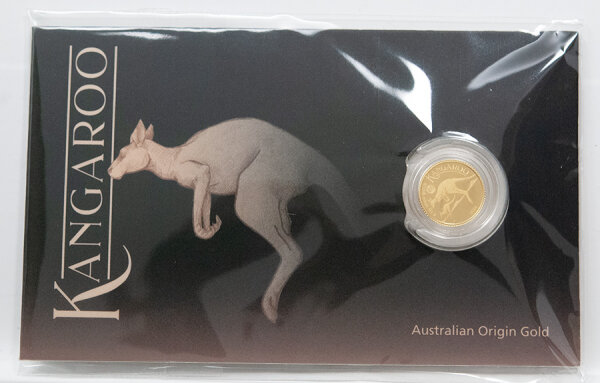 Rückseite: Zwei springende Kängurus in der Wildnis, Inschrift KANGAROO und Jubiläumszahl 40.