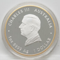 Australien 1 Dollar 2026 - 175 Jahre 1. Gold Rush 1 oz Silber vergoldet PP