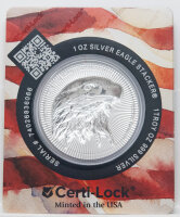 Rückseite der stapelbaren 1 oz Silberbarre mit der passgenauen Vertiefung (Negativ-Relief) für die Stacker-Funktion.