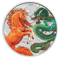 Farbige Motivseite der Dragon & Horse Fire &...