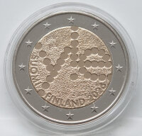 Die makellose Wertseite mit dem Nominal 2 EURO im perfekten Proof-Spiegelglanz, umrahmt von den zwölf Sternen Europas.