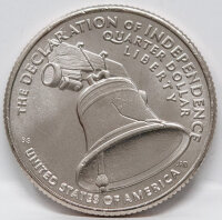 Rückseite des Philadelphia Quarters mit dem detailreichen Unabhängigkeits-Design.
