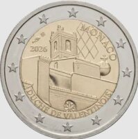 Rückseite der Monaco 2 Euro 2026 Duche de Valentois...