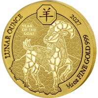 Vorderseite der Ruanda 100 RW Francs 2027 Goldmünze...