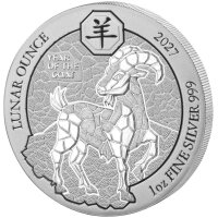 Vorderseite der Ruanda 50 RW Francs 2027 Silbermünze...