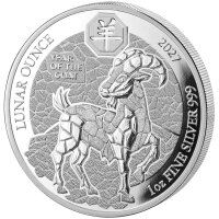 Vorderseite der Ruanda 50 RW Francs 2027 Silbermünze...