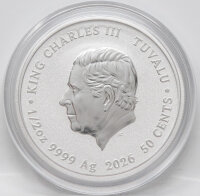 Tuvalu 50 Cent 2026 - Stranger Things - Eleven & Vecna - 1/2 oz Silber