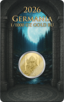 Vorderseite der Germania 1 Mark 2026 1/1000 oz...