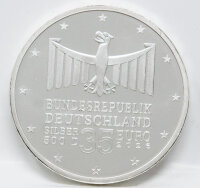 Rückseite der Deutschland 35 Euro 2026 Silbermünze mit dem erhabenen Bundesadler, den Wertziffern und den Europasternen.