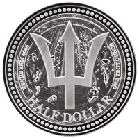 Vorderseite der Barbados Half Dollar 2026 Trident...