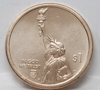 Rückseite der US 1 Dollar 2026 Innovationen Münze mit der ikonischen Freiheitsstatue.