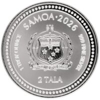 Rückseite der Samoa 2 Tala 2026 Seahorse...