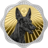 Rückseite der Malta 5 Euro 2026 Pharaonenhund Silbermünze mit dem Wappen der Central Bank of Malta.