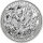 Vorderseite der Kamerun 500 Francs 2026 The Witcher Baptism of Fire 1 oz Silbermünze mit dem markanten Hexer-Motiv.