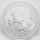 Vorderseite der Australien 2 Dollar 2027 Lunar III Jahr der Ziege 2 oz Silbermünze mit dem großflächigen Relief.