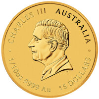 Rückseite der 1/10 oz Goldmünze mit dem...