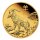 Rückseite der 1/10 oz Goldmünze Proof mit dem offiziellen Bildnis von König Charles III. und Zertifikat.