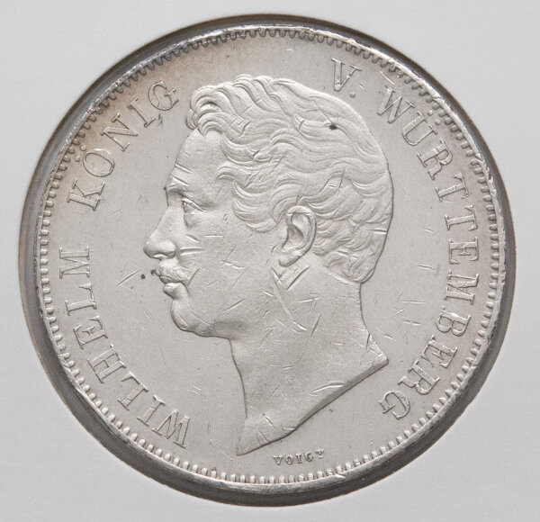 2 Taler Doppeltaler 1846 Württemberg Rückseite Doppelbüste Kronprinz Karl und Großfürstin Olga von Russland Vermählung 13 Juli 1846[cite: 10]