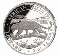 Vorderseite der Somalia 100 Shilling 2026 Leopard 1 oz...