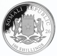 Rückseite der Somalia 100 Shilling Silbermünze...