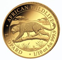 Vorderseite der Somalia 100 Shilling 2026 Leopard 1/10 oz...
