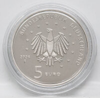 Wertseite der 5 Euro Gedenkmünze 2026 mit dem...