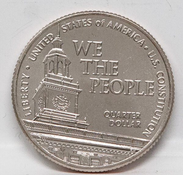 Vorderseite des 2026er US Quarters Verfassung geprägt in der Denver Mint (D).