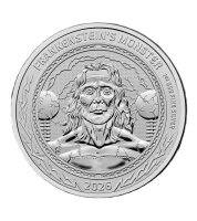 Motivseite der britischen 2 Pfund 1 oz Silbermünze...