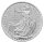 Motivseite der britischen 10 Pence Britannia 2027 in 1/10 Unze Feinsilber in Kapsel.