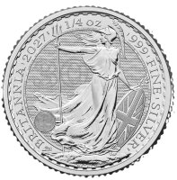 Detailansicht der 50 Pence Britannia 2027 in 1/4 Unze...