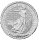 Detailansicht der 50 Pence Britannia 2027 in 1/4 Unze Silber in schützender Kapsel.