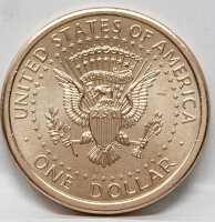 Rückseite des US 1 Dollar mit der New Yorker Freiheitsstatue und dem Nennwert.